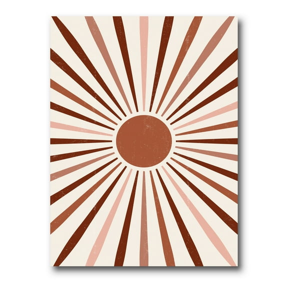 Designart ' Radiant Geometric Sun ' Modern Canvas Wall Art Print