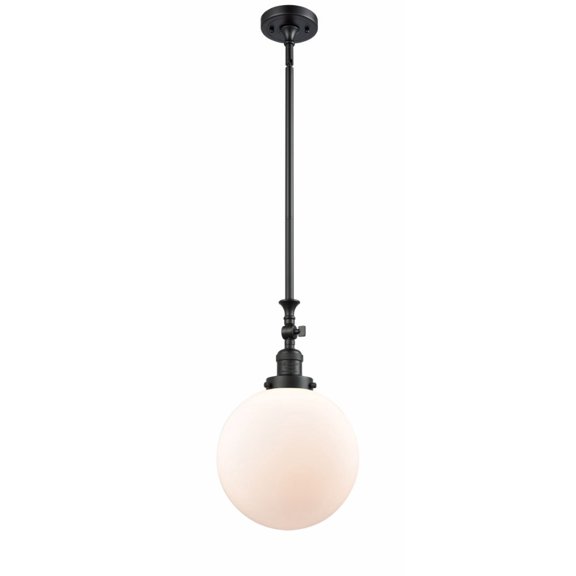 206-BK-G201-10-LED-Innovations Lighting-X-Large Beacon-3.5W 1 LED Mini Pendant in Industrial Style-10 Inches Wide by 16 Inches High Matte Black