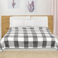thumbnail image 3 of Unique Bargains Plush Buffalo Reversible Plaid Flannel Fleece Blanket, Queen, Grey White, 3 of 8