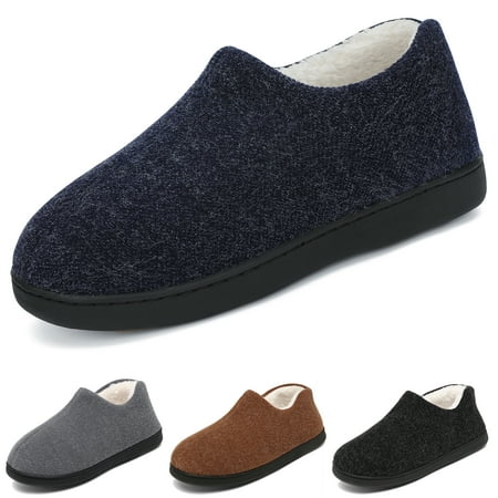 

Mishansha Men Home Slippers Memory Foam Fleece Lined Winter Houseshoes