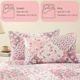 thumbnail image 6 of Whale Flotilla Reversible Patchwork Quilt Set King Size, Lightweight Boho Printed Bedspreads Coverlets Quilts Bedding Set with 2 Pillow Shams for All Seasons, Pink, 6 of 7