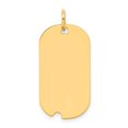 thumbnail image 3 of 14k Yellow Gold Solid Plain .027 Gauge Engravable Dog Tag with Notch Disc Charm Pendant, 3 of 5