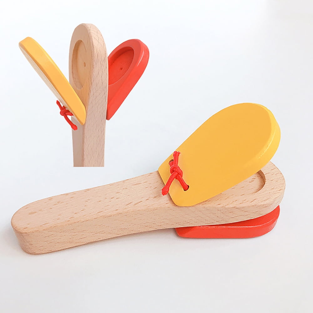 Kid Wooden Castanet Toy Children Musical Percussion Instrument TOY GiE*ss 