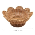 thumbnail image 6 of 12.2 Inch Woven Wicker Bowl with Wavy Edges, Home Decor Storage Basket for Table & Countertop - Brown, 6 of 6