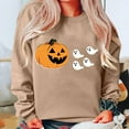 thumbnail image 2 of DDAPJ pyju Halloween Sweatshirt Women Spooky Season Shirt Ghost Pumpink Graphic Fall Pullover Tops Khaki XL, 2 of 4