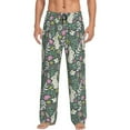 thumbnail image 2 of Kdxio Retro Bunny Floral Print Men's Sleep Pajama Pant Lounge Pants with Pockets, 2 of 8