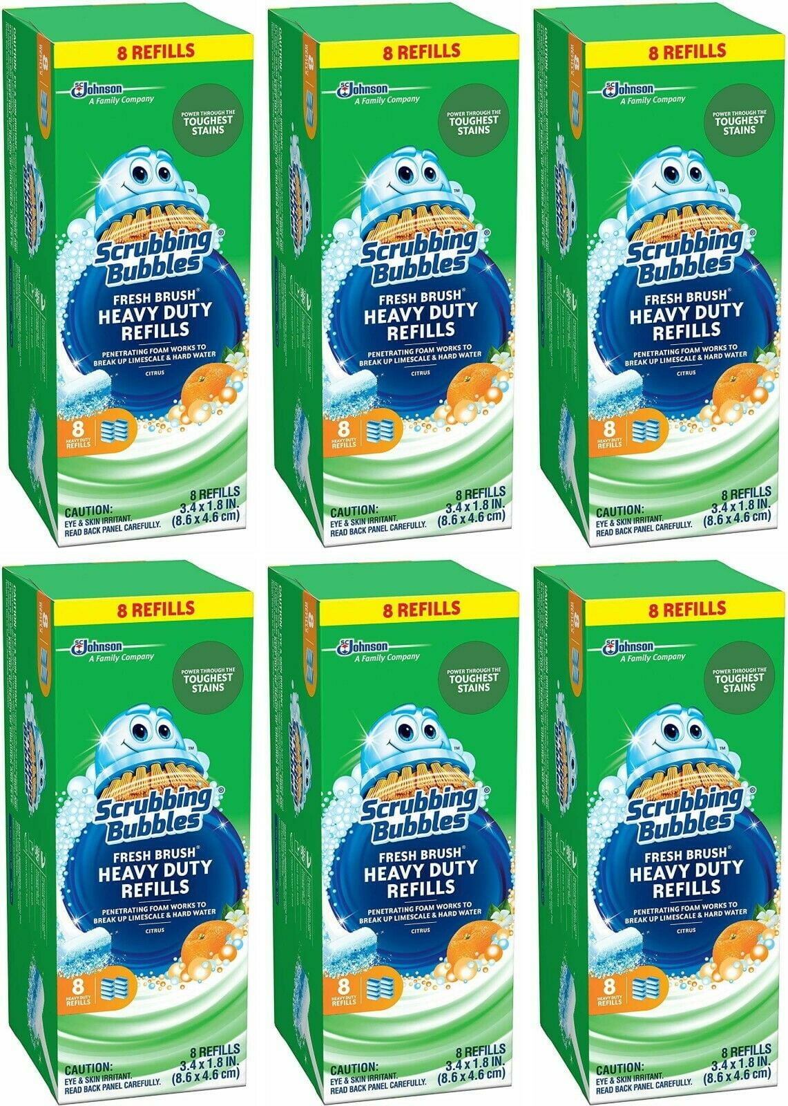 6 Scrubbing Bubbles Fresh Brush Heavy Duty Toilet Cleaner Refills 8 Ct