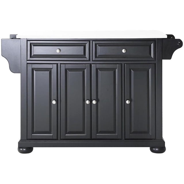 Crosley Furniture Alexandria Wood Granite Top Kitchen Island in Black