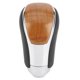 thumbnail image 1 of Pomo de cambio de marchas de cuero artificial Palanca de cambios ergonómica Apto para Crown/Alphard/Vellfire 2015-2019 Cuero negro Grano de madera, 1 of 15
