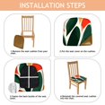 thumbnail image 4 of Abstract Leaves Seat Covers for Dining Room Chairs Set Of 4,Stretch Printed Washable Chair Seat Cover with Elastic Ties and Button,Removable Waterproof Couch Cushion Covers, 4 of 6