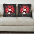 thumbnail image 3 of Festive Winter Throw Pillow Covers Set of 2 - 18x18in Cute White Reindeer with Scarf Design for Couch Bed Car Cozy Holiday Decor, 3 of 8