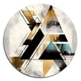 thumbnail image 2 of Designart "Boho Greens Triangular Intrigue III" Modern Geometric Metal Round Art Living Room, 2 of 5