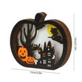 thumbnail image 3 of DPTALR Halloween Wooden Cute Glowing Pumpkin Ghost Lantern, 3 of 6