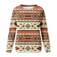 thumbnail image 5 of successthop Crewneck Sweatshirts Oversized Women Aztec Raglan Long Sleeve Sweater No Hood Pullover Top Print Clothes Red, 5 of 5
