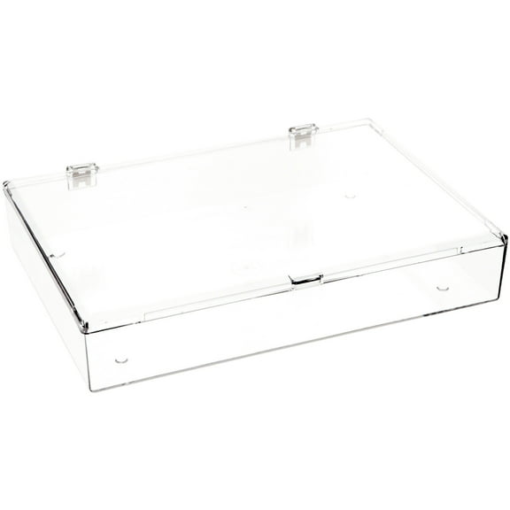 Pioneer Plastics 700C Clear Rectangular Plastic Container with Snap Closure Lid, 13.125" W x 9.1875" D x 2" H