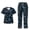 Blue Dragonfly Floral, variant on Yspwyqan Corgi Paw Print Scrubs for Women Set, 2 Piece V-Neck Short Sleeve Scrub Top & Cargo Pants, Stretchy Breathable Uniforms with 6 Pockets for Nurse Vet Work, Size XL