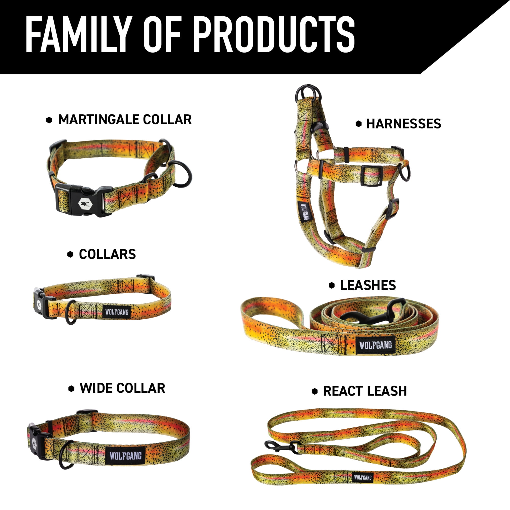 Wolfgang Heavy Duty Adjustable Dog Harness, Pull-Tested to Over 800 lbs for Walking & Training, CutBow Print, Small