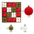 thumbnail image 3 of 72PCS Velvet Christmas Ball Ornaments, 1.2" & 2.4" Flocked Shatterproof Xmas Tree Decor, Multicolor Hanging Balls for Holiday Wedding Party, 3 of 5