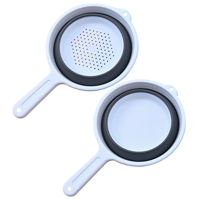1 juego de colador de cocina, cucharón de agua plegable, cucharón de agua portátil con asa