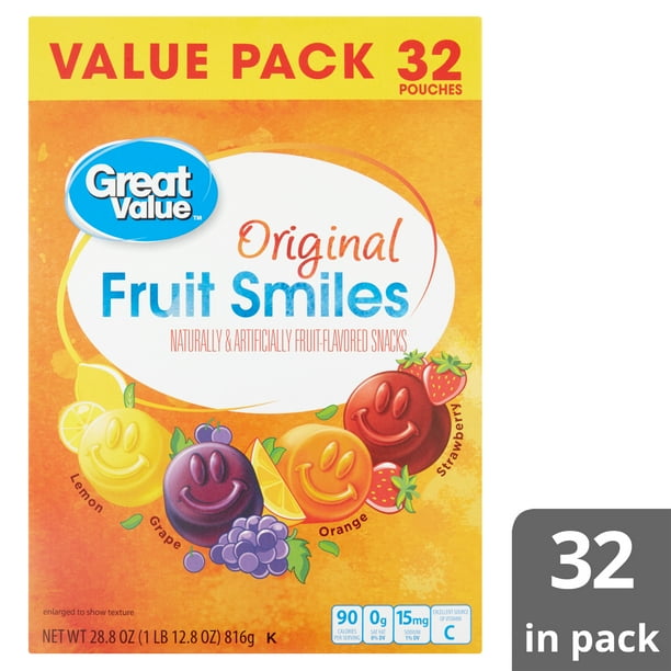 Great Value Original Fruit Smiles, 28.8 oz