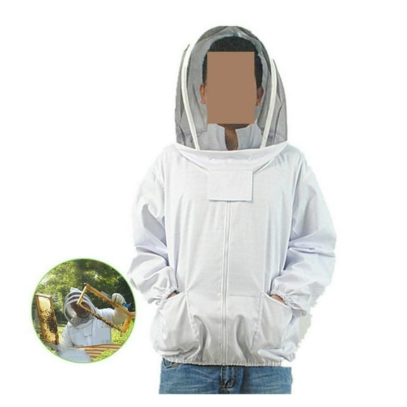 Beekeeper Jacket with Self Supporting Veil Beekeeper Hooded Jacket Veil Bee Jacket ,Comfortable and Sturdy