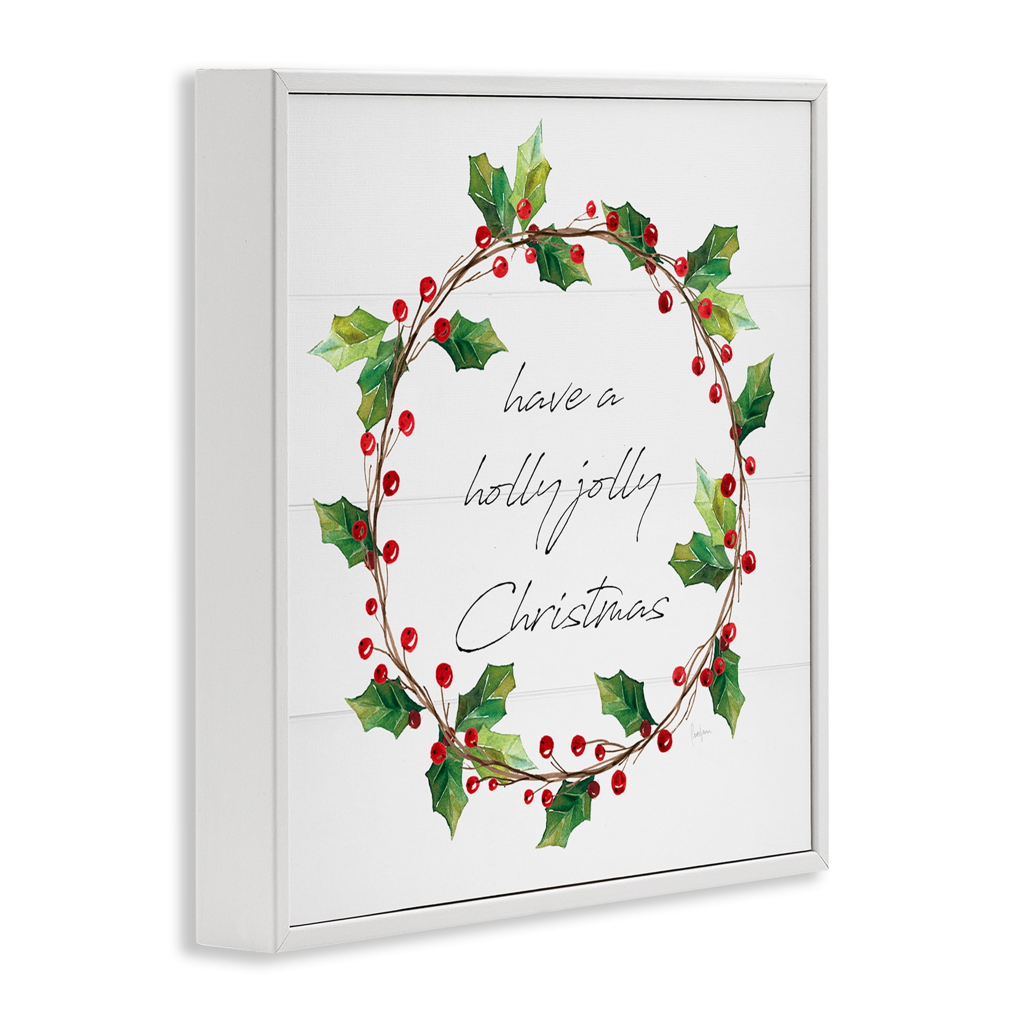 Stupell Industries Christmas Seasonal Phrase Holiday Painting White Framed Art Prints Wall Art, 17 x 17