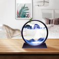 thumbnail image 3 of GUOOL Tableau de Sable en Mouvement Rond en Verre Affichage 3D en Mouvement Bleu 10 Pouces, 3 of 9