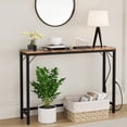 thumbnail image 6 of Narrow Console Table with Power Outlets & USB Ports, Wood Entryway Table Behind Couch Table with Charging Station, 6 of 8