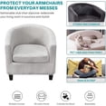 thumbnail image 5 of CHUNTIAN 2 Pieces Club Chair Slipcover Stretch Waterproof Tub Chair Slipcover Armchair Covers Sofa Cover Removable Round Barrel Chair Covers Couch Furniture Protector Cover for Living Room, A43, 5 of 5