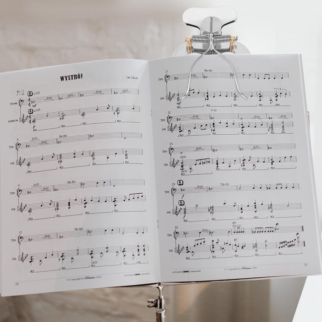 Raindrops Durable Metal Trombone Lyre in Silver with Simple Style and Easy Mounting for Music Score Holding