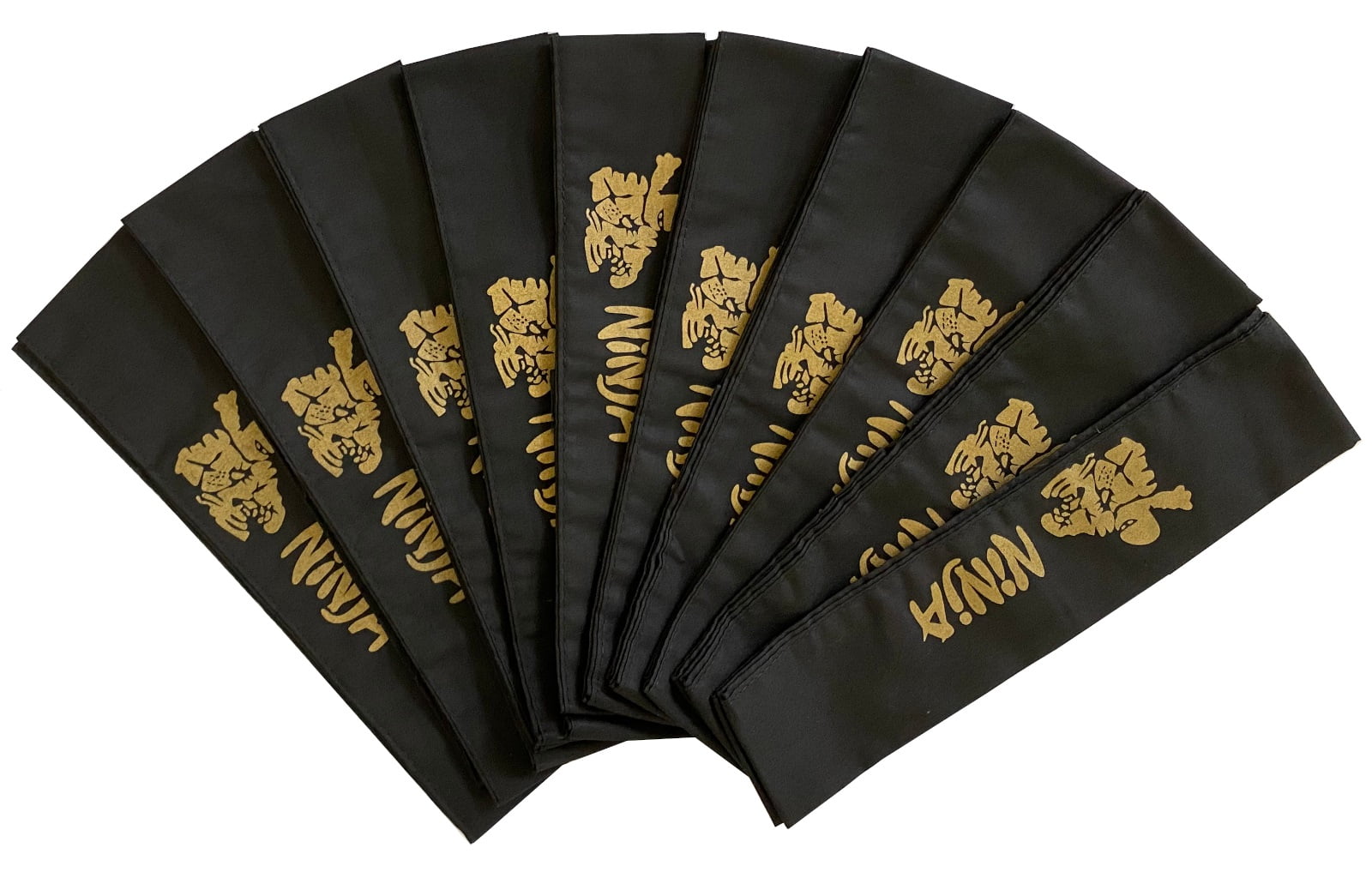 Sedroc Black Ninja Headbands with Gold Design for Kids and Adults - 10 Pack  - Walmart.com