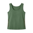thumbnail image 2 of Cilsoka Womens Scoop Neck Linen Tank Tops Button Down Sleeveless Shirts Vest Top, 2 of 5