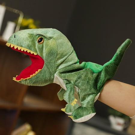Dinosaur Hand Puppet Plush Toy Animals Puppets with Movable Mouth For