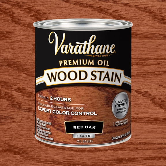 Red Oak, Varathane Premium Oil-Based Interior Wood Stain-211723H, Quart