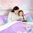 thumbnail image 4 of meiyoeat Princess Unicorn King Size Comforter Sets 3pcs,Dreamy Gradient Starry Sky Comforters King Size,Blue Purple Pink,Reversible,1 Comforter and 2 Pillowcases, 4 of 6