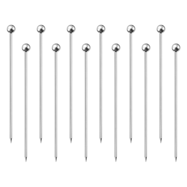 Palillos de cóctel Unique Bargains Acero inoxidable 12uds 4' reutilizables Redondo
