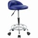 thumbnail image 1 of Taburete de Cuero Artificial con Respaldo Giratorio con Ruedas de Altura Ajustable para Pintar Tatuaje Masaje SPA Tienda Taburete de Trabajo con Pedal (Azul), 1 of 4