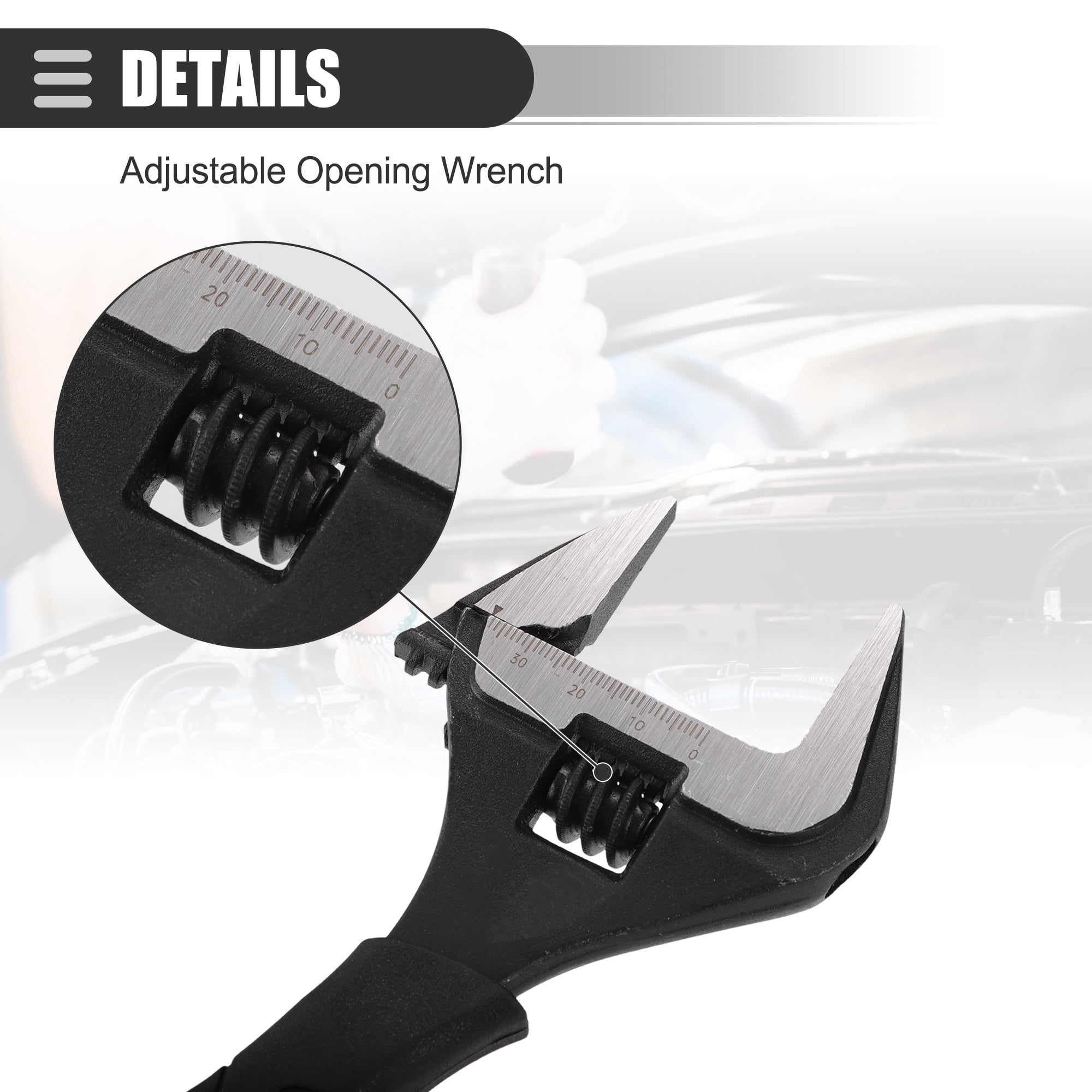 Unique Bargains Adjustable Spanner Wide Wrench Automotive Tool Set, 6" 8" and 12" Size Max Jaw Width 34mm 36mm and 60mm
