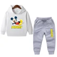 thumbnail image 3 of Conjunto de sudadera con capucha para niños, ropa para niños, ropa para bebés, suéteres casuales con capucha de Mickey, sudadera con capucha y pantalones, 2 piezas/conjunto, 2 a 14 años, 3 of 5