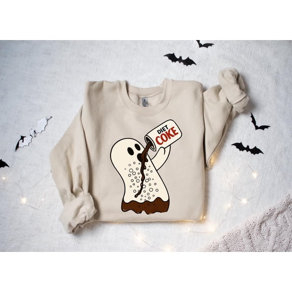 Coca Halloween Diet Soda Sweatshirt, Ghost Holding Can Of Diet Soda Shirt, Unisex Diet Cokde Halloween Funny Tee, Spooky Season Tshirt Gift