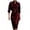 Wine, variant on Idoravan Fashion Women's 3/4 Sleeve Turndown Collar Solid Button Casual Summer Dress