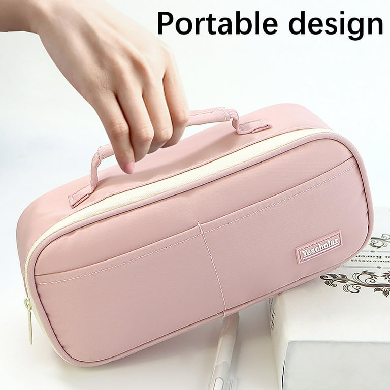Pompotops Large Pencil Case, Clear PVC Zipper Pencil Bag Toiletries Exam  Pen Pencil Pouch Case Travel Luggage Make Up Cosmetic Bag 