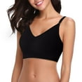 thumbnail image 2 of Sngxgn Women's No Side Effects Underarm and Back-Smoothing Comfort Wireless Lightly Lined T-Shirt Bra(Black,XXL), 2 of 8