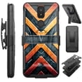 thumbnail image 1 of Compatible with Cricket Icon 3 | Cricket Splendor | AT&T Motivate 2 | AT&T Motivate 3; Hybrid Luxguard Holster Phone Case Cover (Metal X), 1 of 1