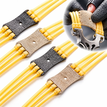Duslogis 4-Pack Three-Strand Card Balls Rubber Slingshot Elastic Bands can be Used for Hunting slingshots as Elastic Bands and Catapult Rubber Bands(Gray)