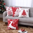 thumbnail image 6 of Christmas Throw Pillow Cover, 4 Pcs Throw Pillow Case Cotton Linen Vintage Cushion Cover, 6 of 8