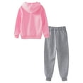 thumbnail image 2 of JanJean Kids Boys and Girls 2Piece Athletic Sweat Suit Letter Printed Long Sleeve Hoodie Tops and Pink&Gray 120, 2 of 7