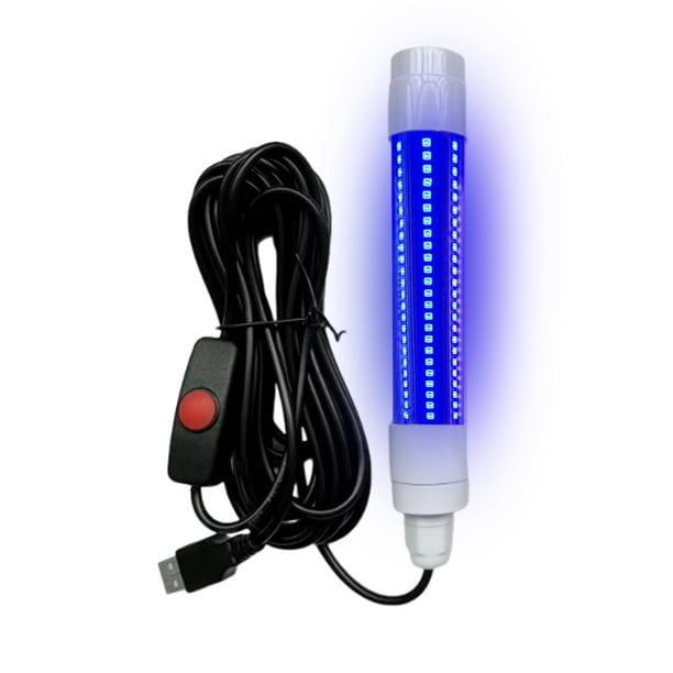 Luz de pesca submarina de 5 V, luz de búsqueda de peces sumergible para barco en hielo Luz azul