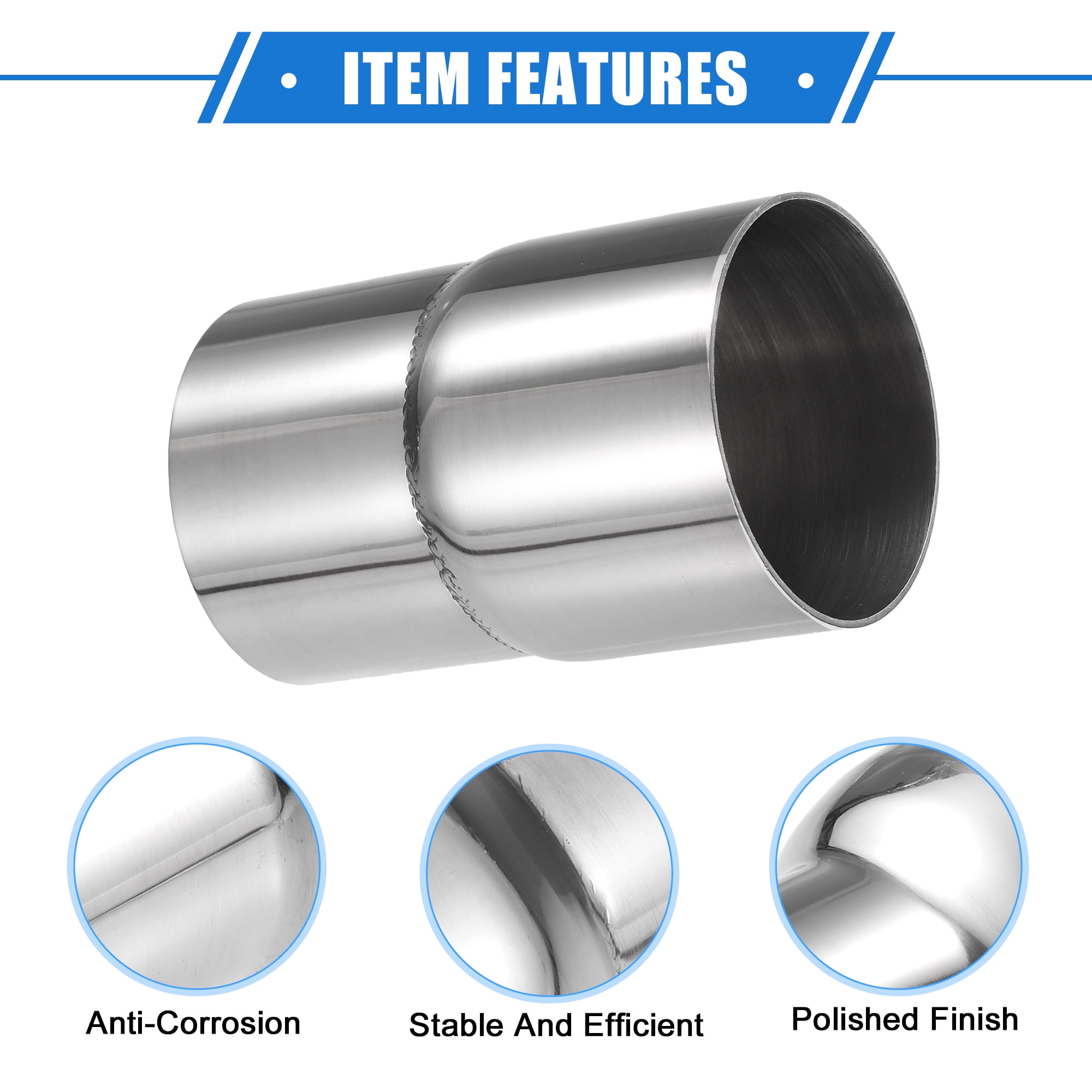 3 To 5 In Exhaust Tip Stainless Steel Exhaust Pipe Reducer - 3 Inch To 2.25 Inch OD, 5 Inch Long, Polished Finish 2 Od Exhaust Pipe - Foto 13