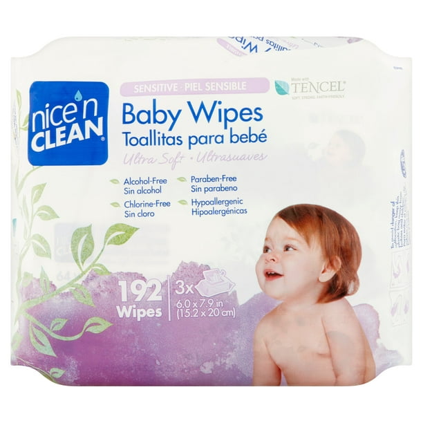 Nice 'n Clean Sensitive Ultra Soft Baby Wipes, 192 count 